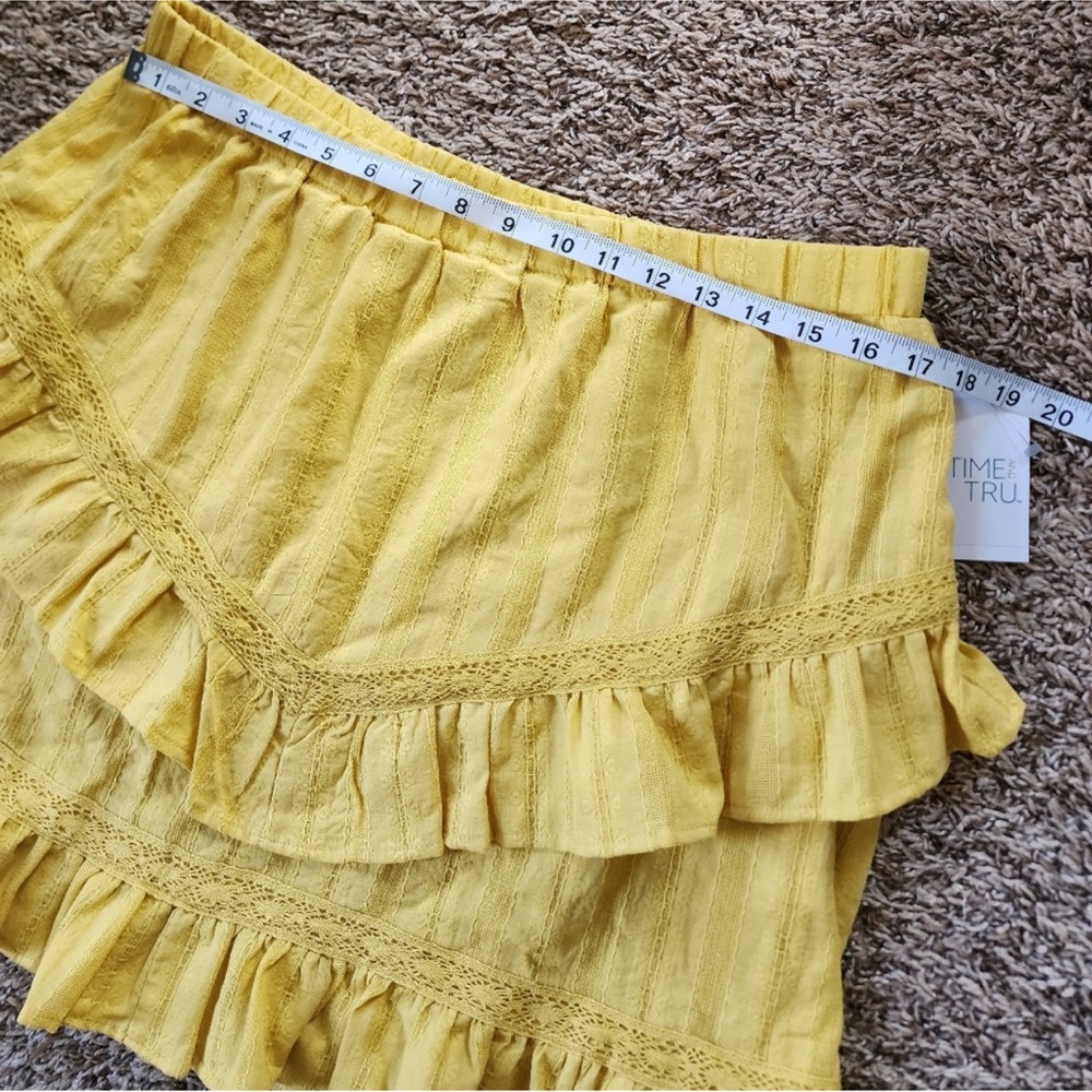 NWT: Time and Tru Yellow Mini Skirt Size Large 12-14 - Picture 4 of 6